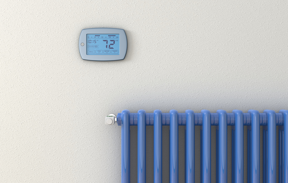 Radiator with modern digital wall panel