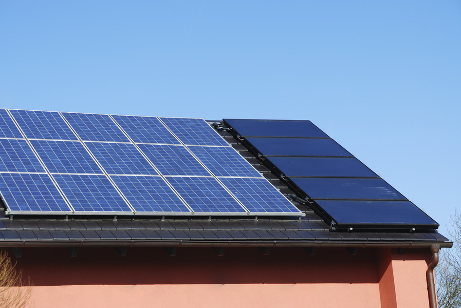 Solar panels on a roof