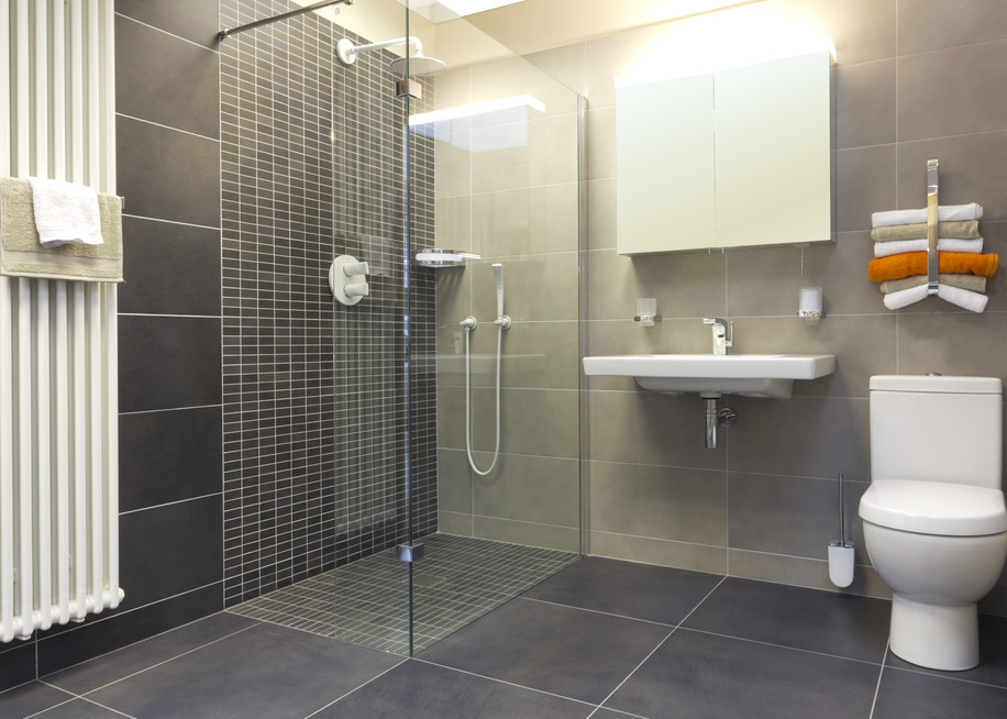 Modern bathroom with walkin shower